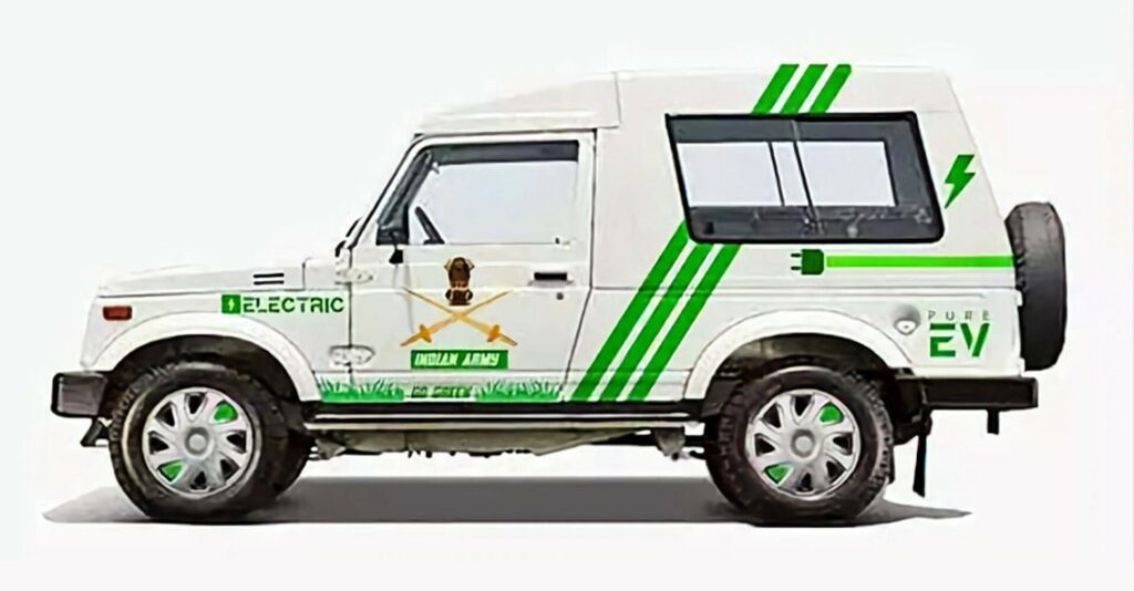Suzuki Gypsy ไฟฟ้าพ่วงมอเตอร์ โดย Tadpole Projects ในอินเดีย