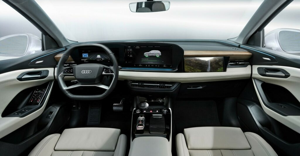 เผยห้องโดยสารรถไฟฟ้า Audi Q6 E-Tron ใหม่ เด่นด้วยจอผู้โดยสาร 10.6 นิ้ว