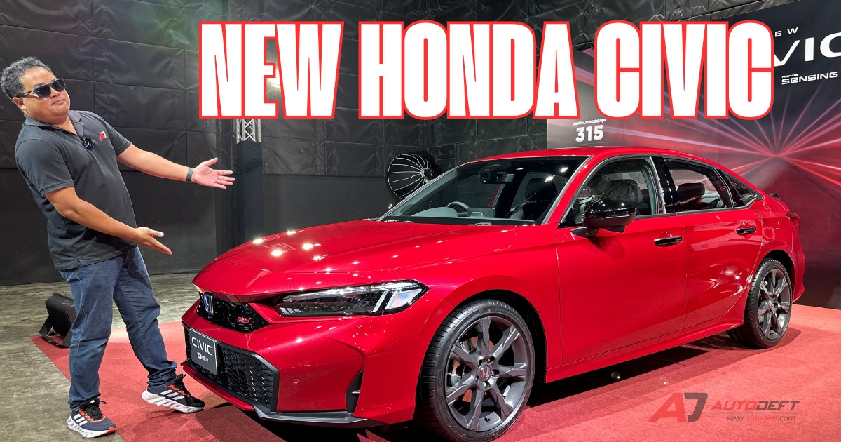 คลิปพาชมรอบคัน New Honda Civic หน้าใหม่แบบ Facelift ใส่ Google Build-in ในหน้าจอทุกรุ่นย่อย ยังไม่มีราคา