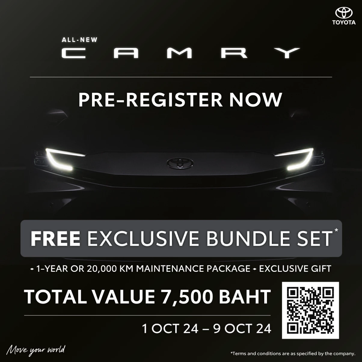 โตโยต้า เปิดลงทะเบียนจองสิทธิ์ซีดานหรู ALL-NEW CAMRY  ตั้งแต่วันนี้ ถึง 9 ต.ค. พร้อมรับสิทธิพิเศษ  Exclusive Bundle Set มูลค่า 7,500 บาท