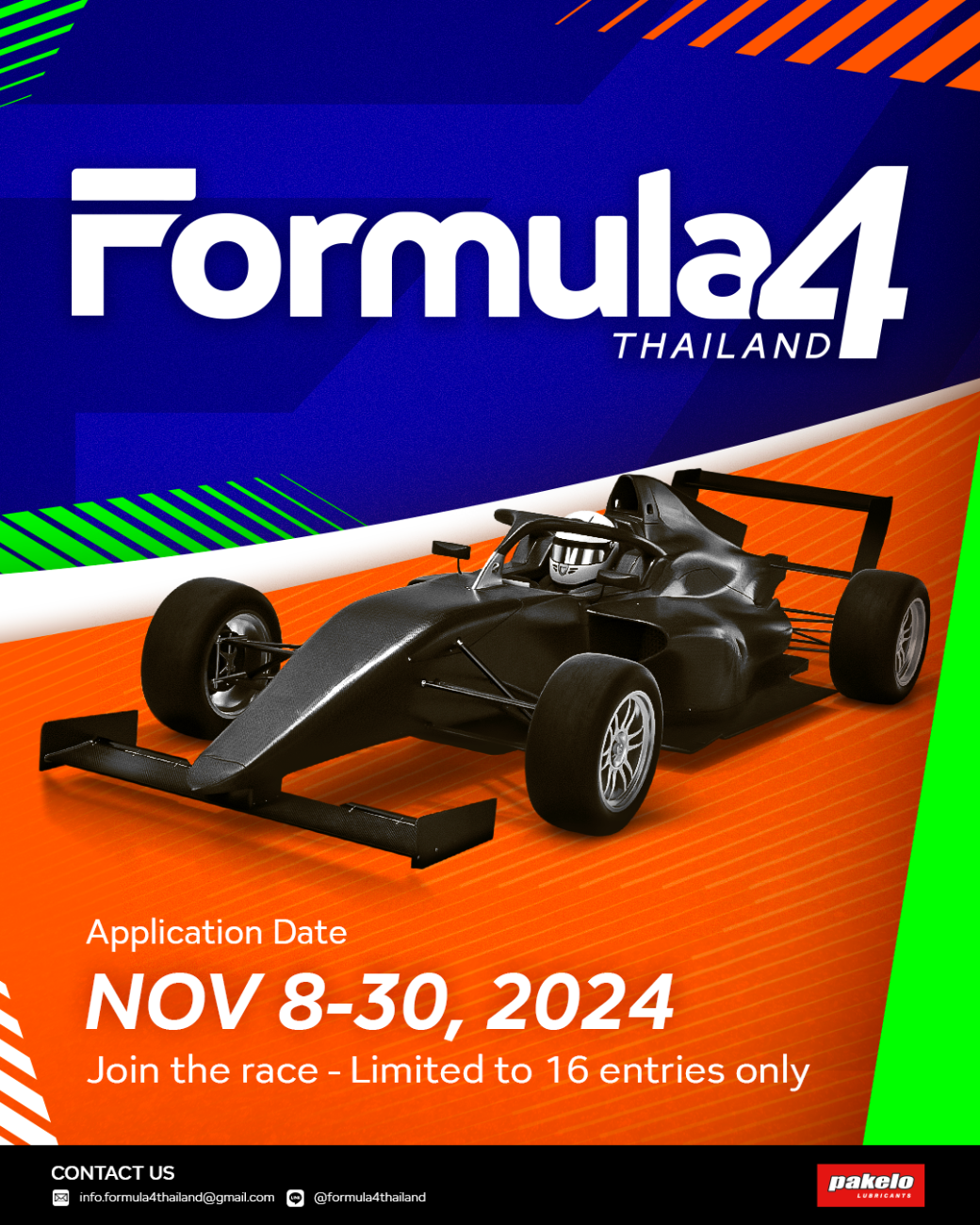 PAKELO LUBRICANTS THAILAND บันทึกประวัติศาสตร์หน้าใหม่ของมอเตอร์สปอร์ตไทย จัดการแข่งขัน “Formula 4 Thailand” เพื่อครอบครองความเป็นหนึ่งในความเร็วของรถ