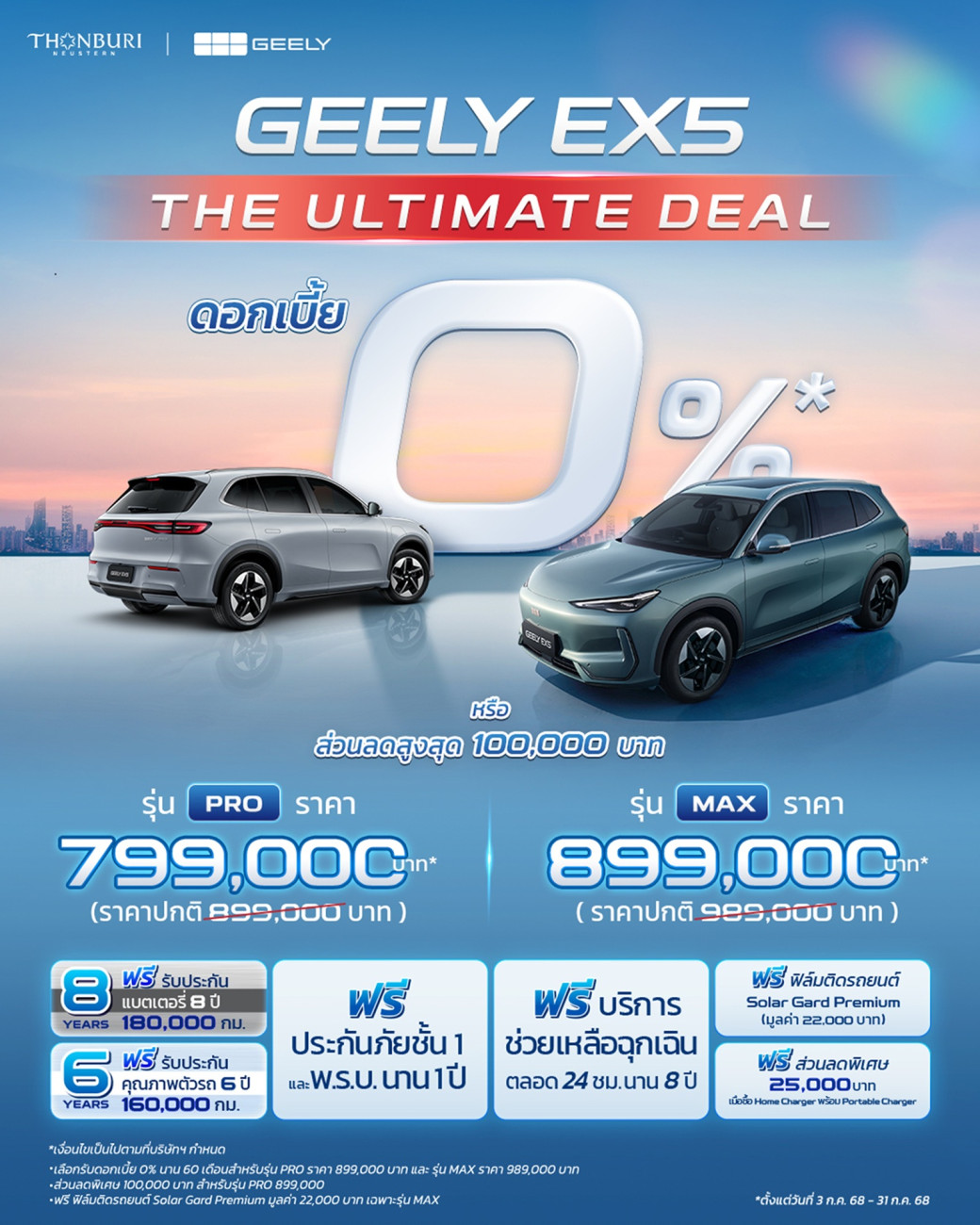 GEELY EX5 มอบข้อเสนอพิเศษแห่งปี “The Ultimate Deal” พร้อมส่วนลดสูงสุด 100,000 บาท
