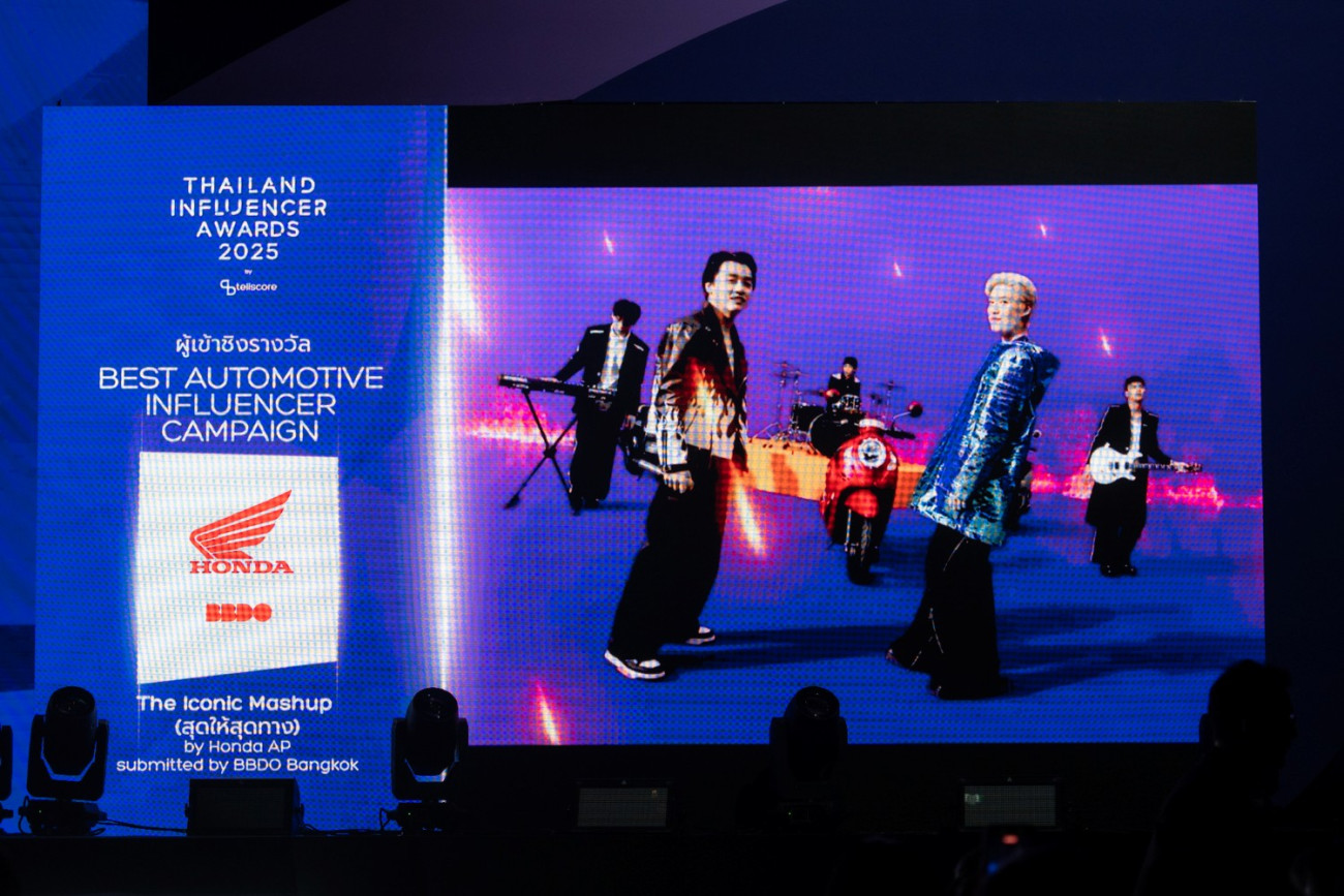 รถจักรยานยนต์ฮอนด้าคว้ารางวัล “Best Automotive Influencer Campaign” จากผลงาน The Iconic Mashup (สุดให้สุดทาง) ในงาน Thailand Influencer Awards 2025