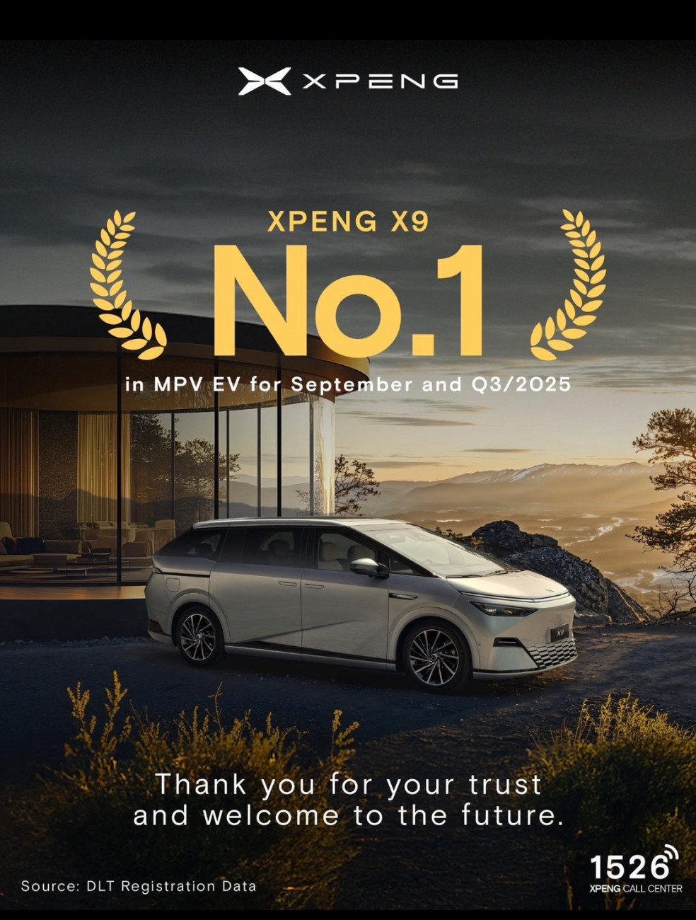 MGC-ASIA รับข่าวดี “XPENG X9” ขึ้นแท่นผู้นำตลาดยานยนต์ไฟฟ้า MPV ไตรมาส 3/68 ในไทย