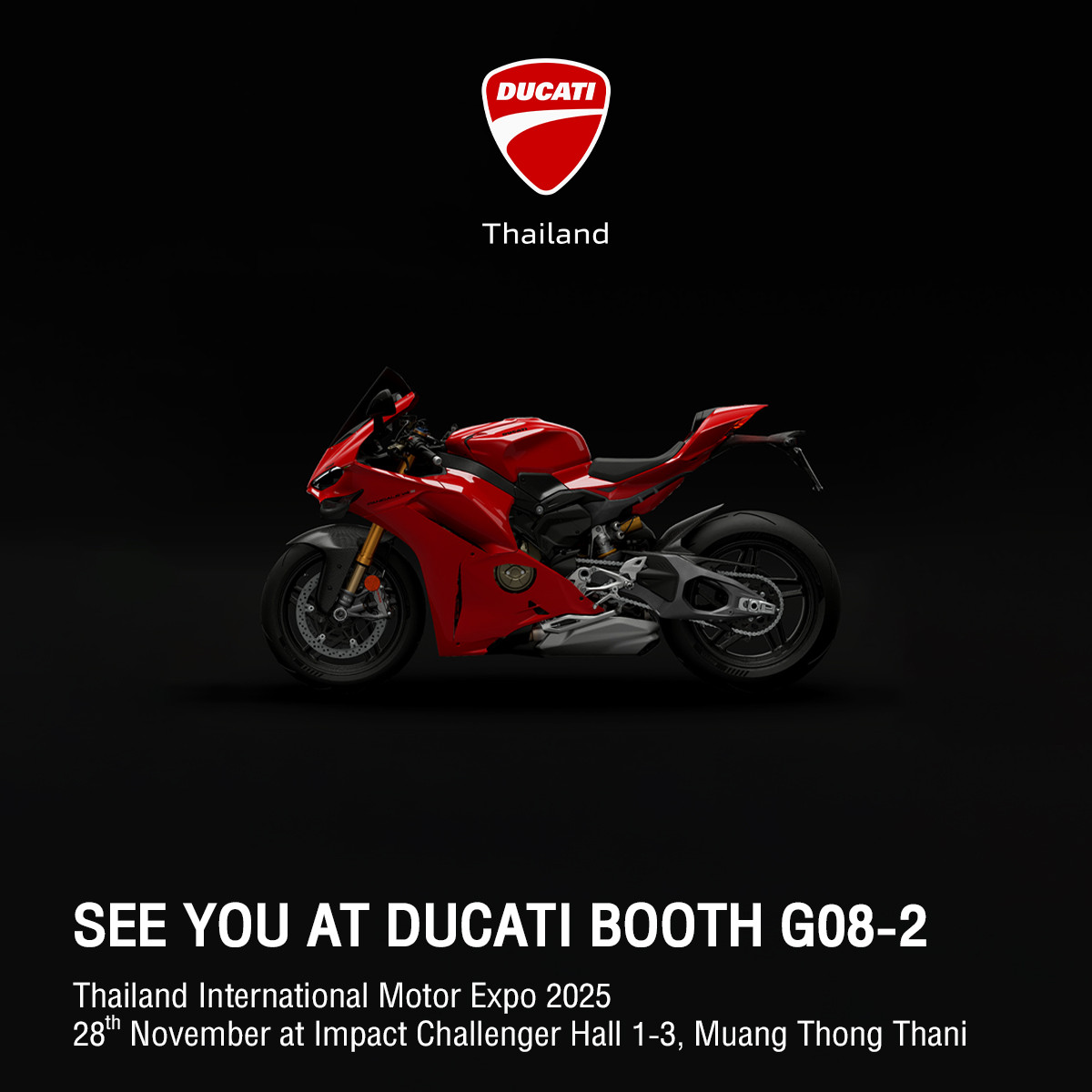 กลับมาครั้งยิ่งใหญ่ “ดูคาติ ประเทศไทย” เผยโฉมรุ่นไฮไลต์ พร้อมวารันตีและแพ็กเกจบำรุงรักษาฟรีสุดคุ้ม ในงาน Motor Expo 2025
