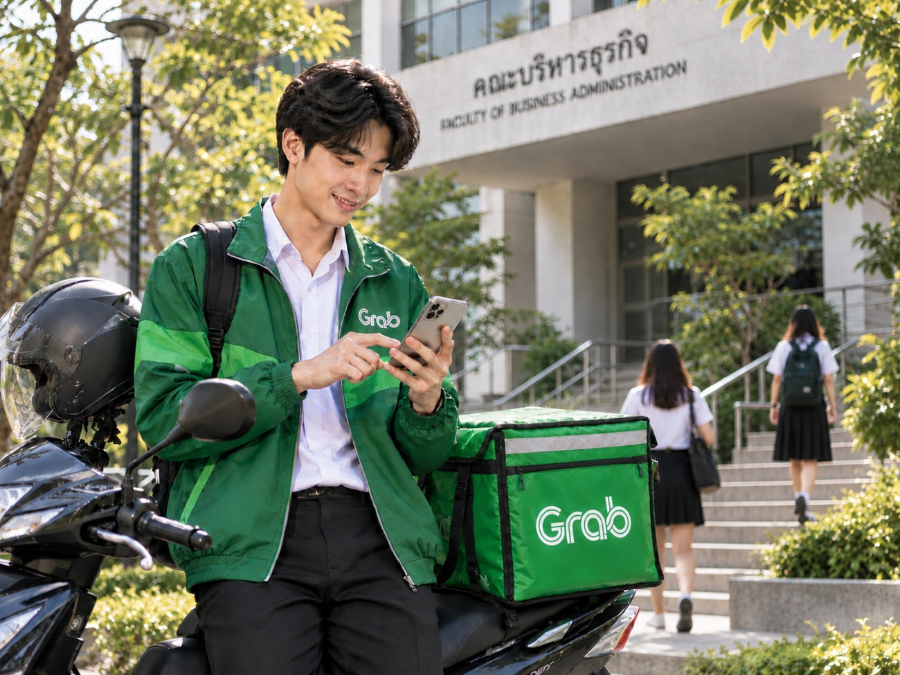 รับเทรนด์อาชีพเสริม! แกร็บ ผุดไอเดียชวน นศ.-คนทำงาน ใช้เวลาว่าง ขับรับส่ง-ส่งอาหาร ผ่านโครงการ “พาร์ตไทม์เพื่อคนไทย”