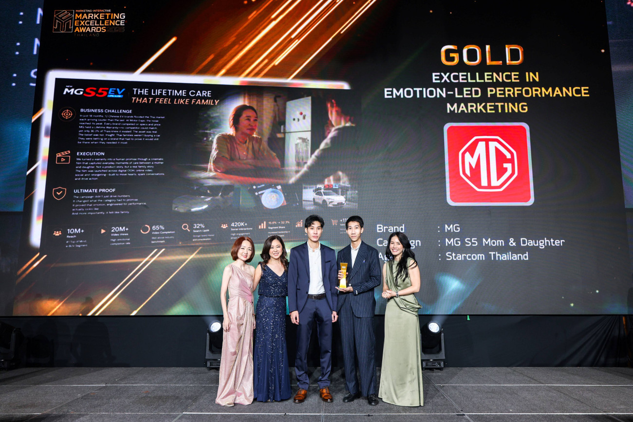 เอ็มจี คว้ารางวัล GOLD บนเวที MARKETING EXCELLENCE AWARDS 2026 ชูแคมเปญ “MG S5 MOM & DAUGHTER”