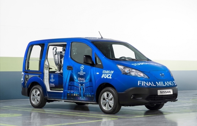 Nissan สนับสนุนรถยนต์ไฟฟ้าในการแข่งขัน UEFA Champions League รอบชิงชนะเลิศ