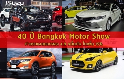 40 ปี Bangkok Motor Show ค่ายรถเผยยอดจอง 4.9 หมื่นคัน โตเพิ่ม 15%