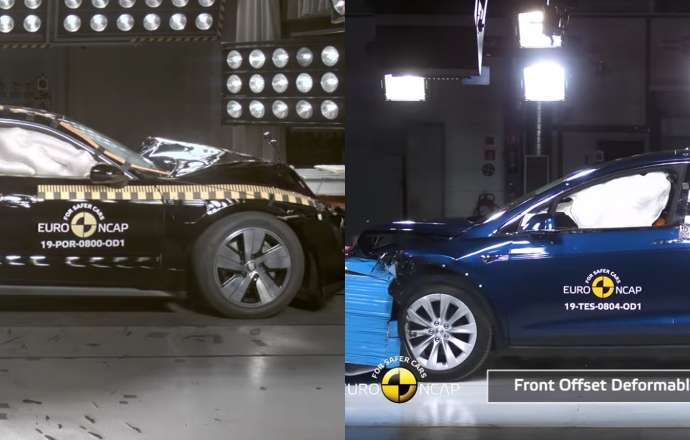 ประกาศผลสอบผลทดสอบการชนของ Tesla Model X และ Porsche Taycan จาก Euro NCAP