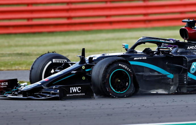 เกือบดราม่า…Hamilton วิ่ง 3 ล้อลากเข้าเส้นชัย เก็บแชมป์ F1 ครั้งที่ 7 ใน Silverstone อังกฤษ
