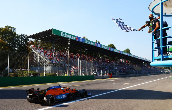 สีส้มผงาด...Ricciardo ควง Norris เข้าเส้นแบบ 1-2 คว้าชัยให้ McLaren ศึก F1 2021 ที่ Monza อิตาลี