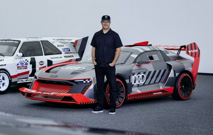 Ken Block กับรถต้นแบบไฟฟ้าคันใหม่ Audi S1 E-tron Quattro Hoonitron