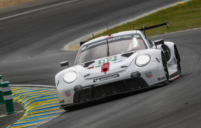 การปรากฏตัวครั้งสุดท้ายใน Le Mans ของรถแข่งปอร์เช่ 911 RSR โดยทีม Porsche GT
